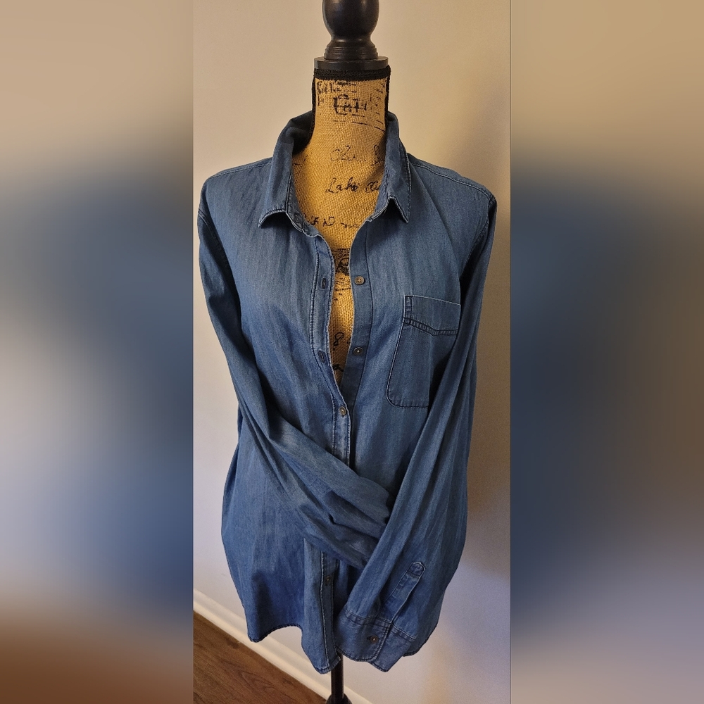 Denim Button Down Top